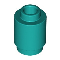 Lego kostka (kostička) válcová (kulatá) 1x1, tmavě tyrkysová (6325955)
